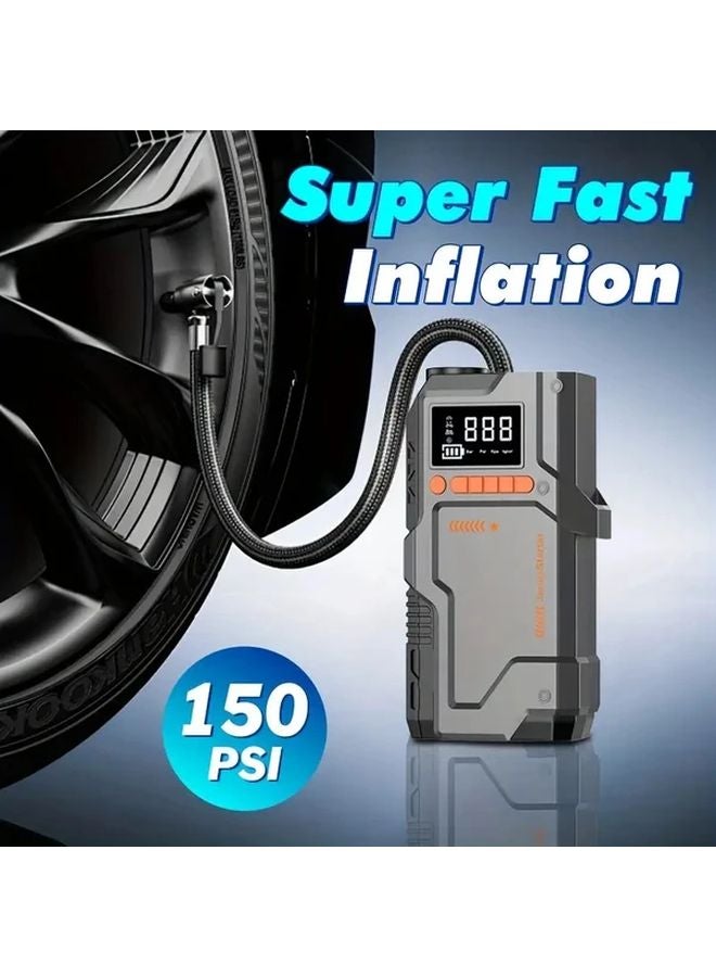 Reinforced All In One Car Jump Starter With 150 PSI Air Compressor And Emergency SOS Kit - Image 4